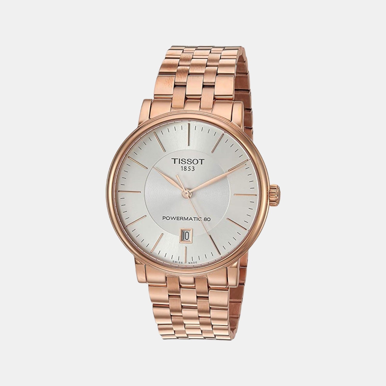 Tissot Carson Men Automatic Silver Dial Analog Stainless Steel Watch T1224073303100