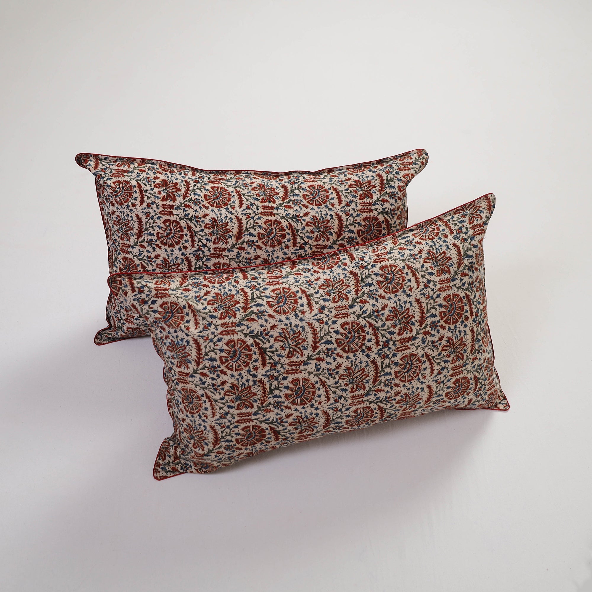 NOORI BAZAR Brown - Handcrafted Cotton Pillow Cover (Set of 2) 02