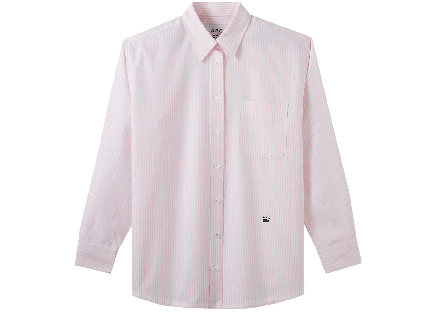 P c x – A.P.C. x Lacoste Striped Shirt Pink