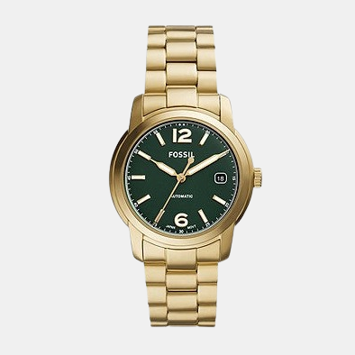 Fossil Heritage Women Quartz Green Dial Analog Stainless Steel Watch ME3235