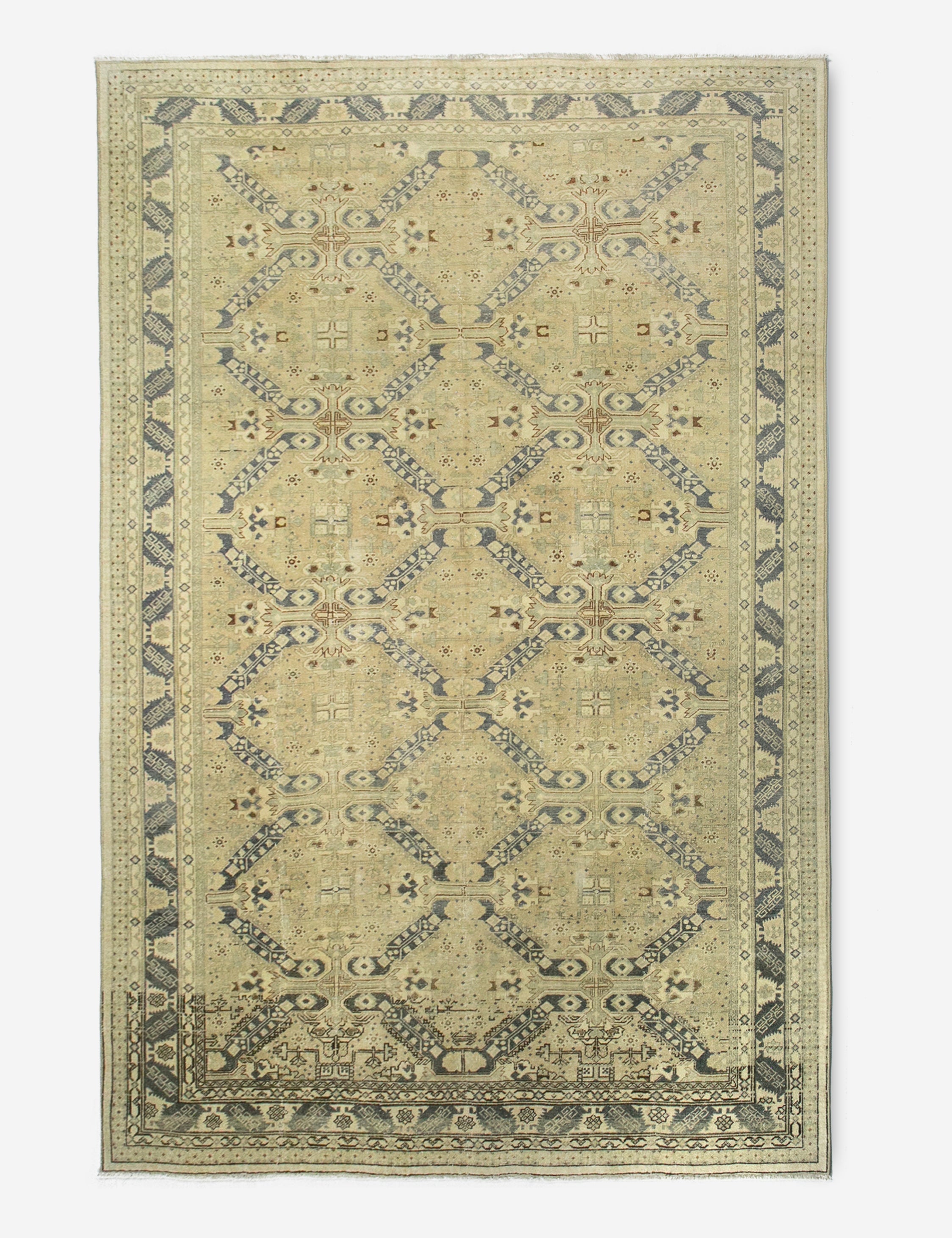 Lulu and Georgia Vintage Turkish Hand-Knotted Wool Rug No. 382, 6'5" x 9'5"