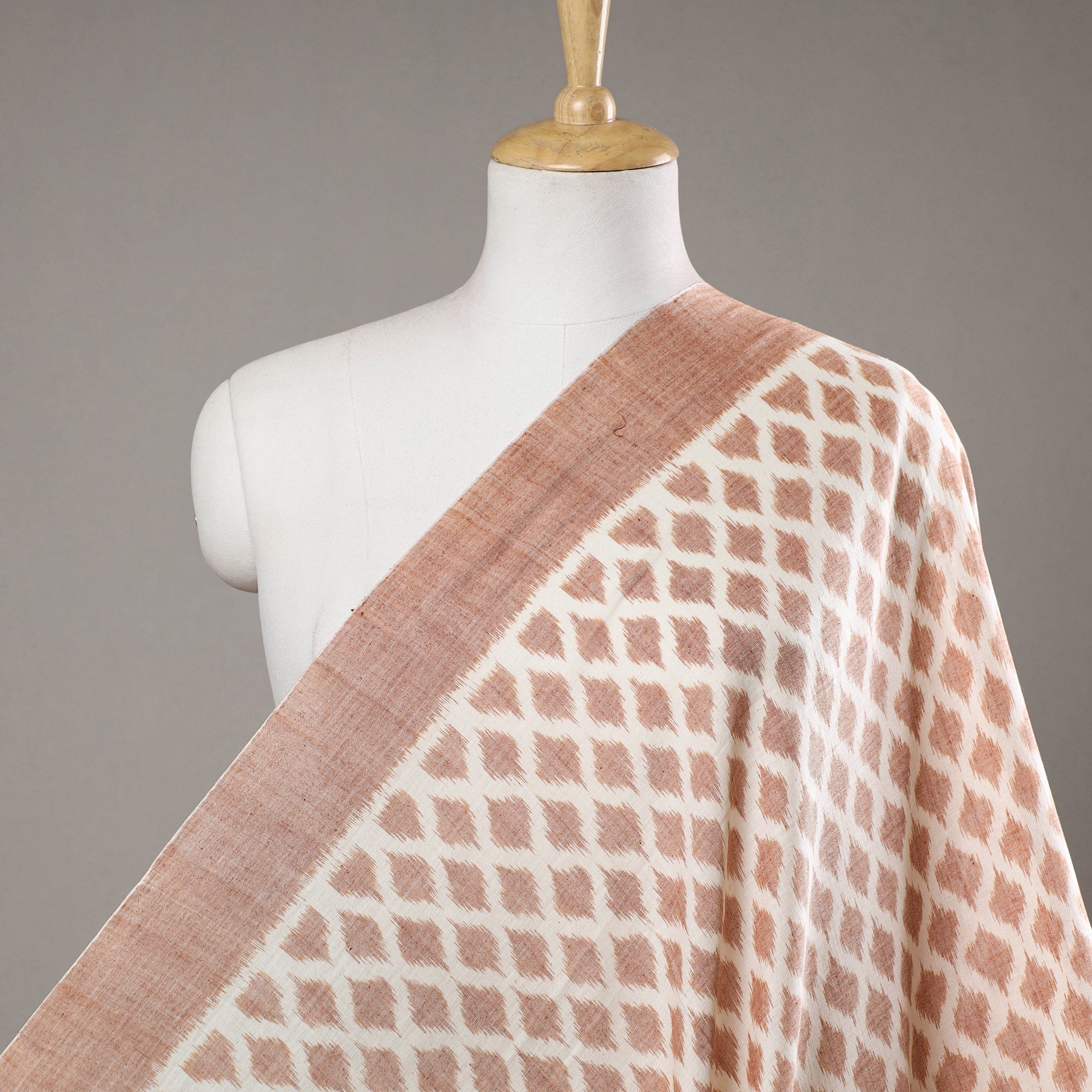 ASHOKA ASSEMBLE - CELEBRATING CRAFTS OF ODISHA Brown - Maniabandha Ikat Weave Handloom Cotton Fabric