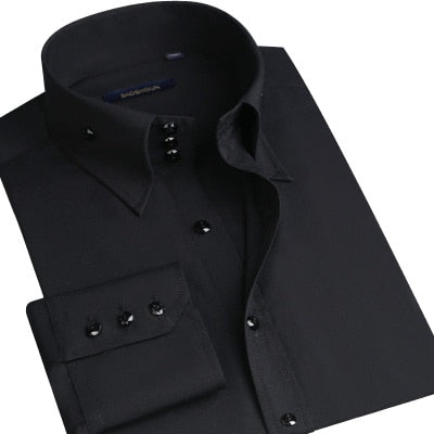 Casual Long Sleeve Slim-Fit Hand Sewing Men's Shirts..
