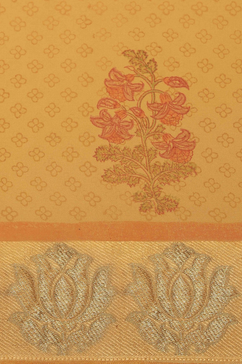 Kalanjali Georgette Yellow Saree – Women's - view 2