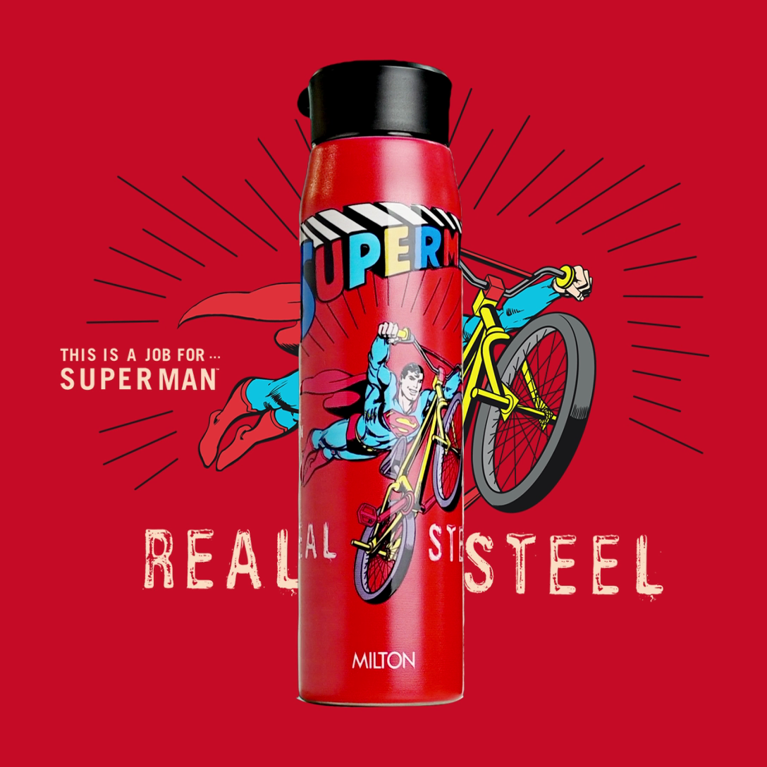 Superman 3D Design Handy Stainless Steel Bottle (Milton) - view 2