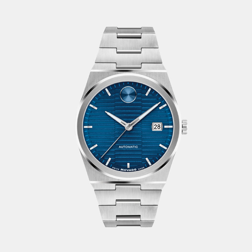 Movado Bold Quest Unisex Automatic Blue Dial Analog Stainless Steel Watch 3600940
