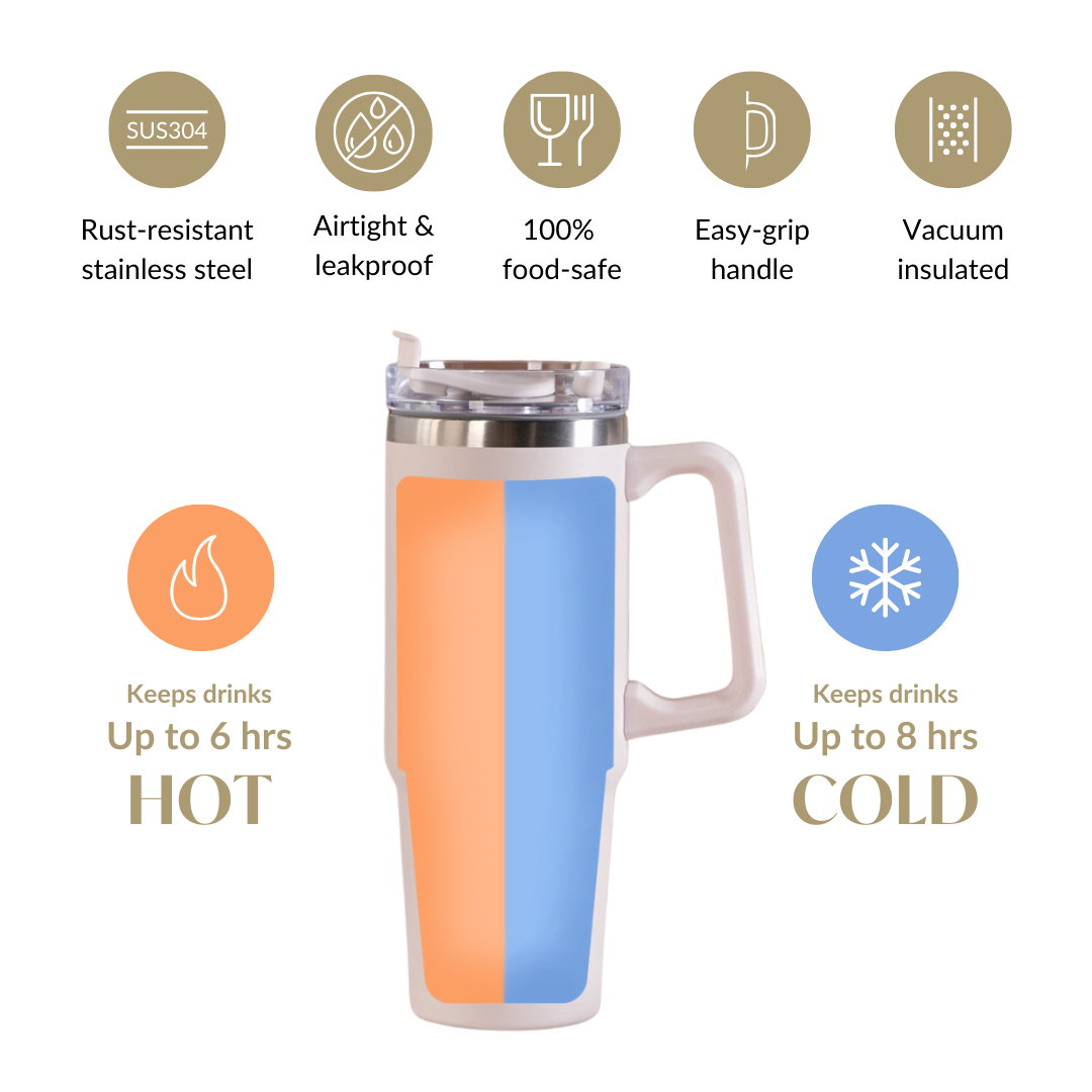 Nestasia Glacio Double Wall Insulated Trending Sipper Water Bottle Moonbeam White 850ml - view 5