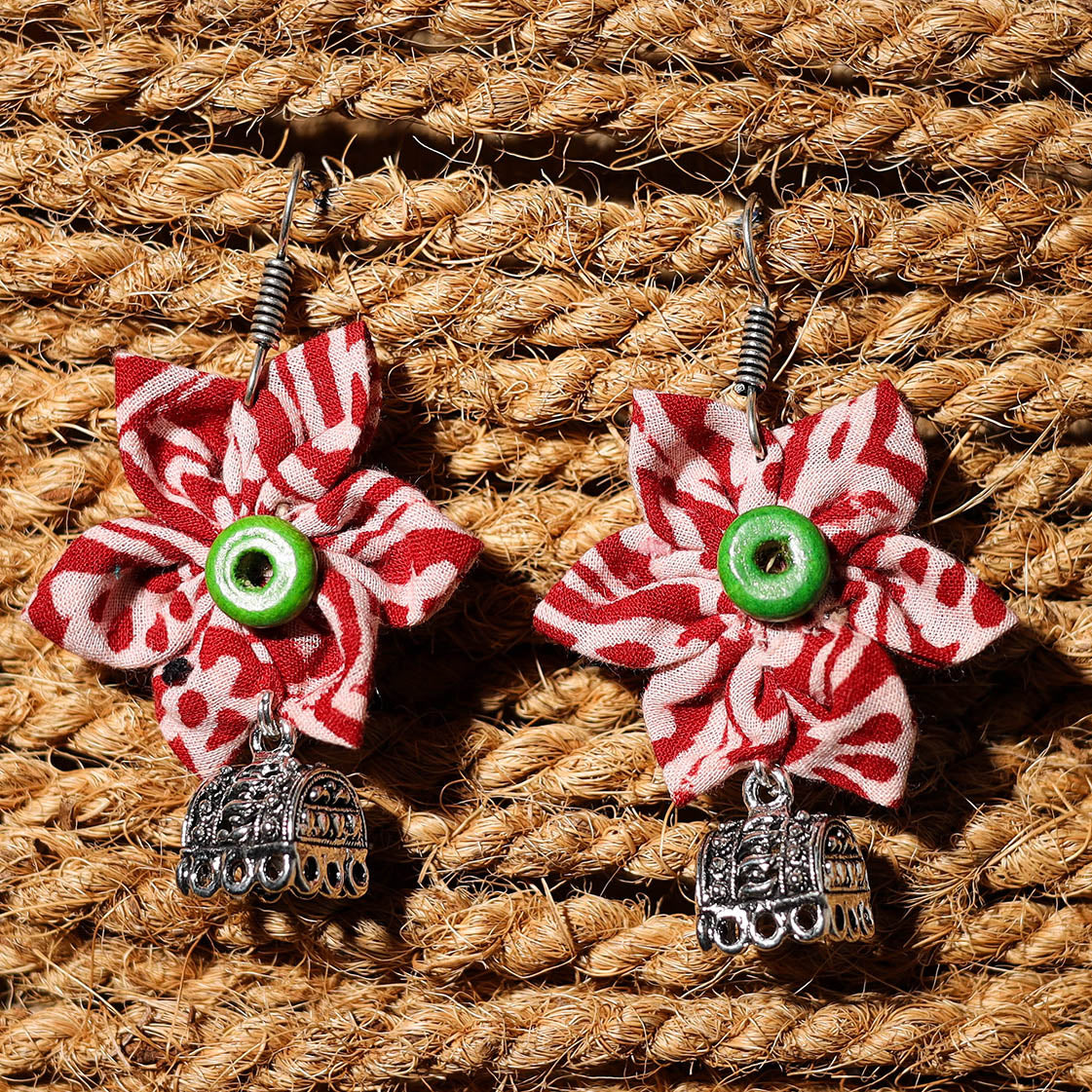 JALPARI Ayesha Handcrafted GS Fabart Phool Kali Earrings - view 2