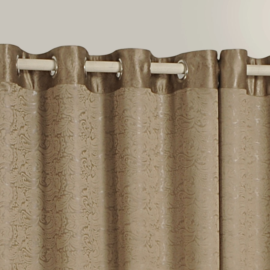 Swayam India Sandy Brown Jacquard Blackout Curtains – 2054 - view 3