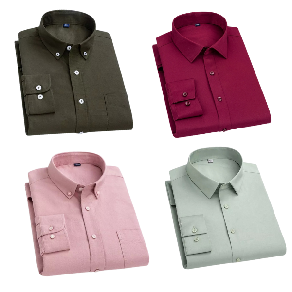 BlackTree Combo of 4 Cotton Shirt for Man ( Mehandi,Maroon,Pink and Pista )