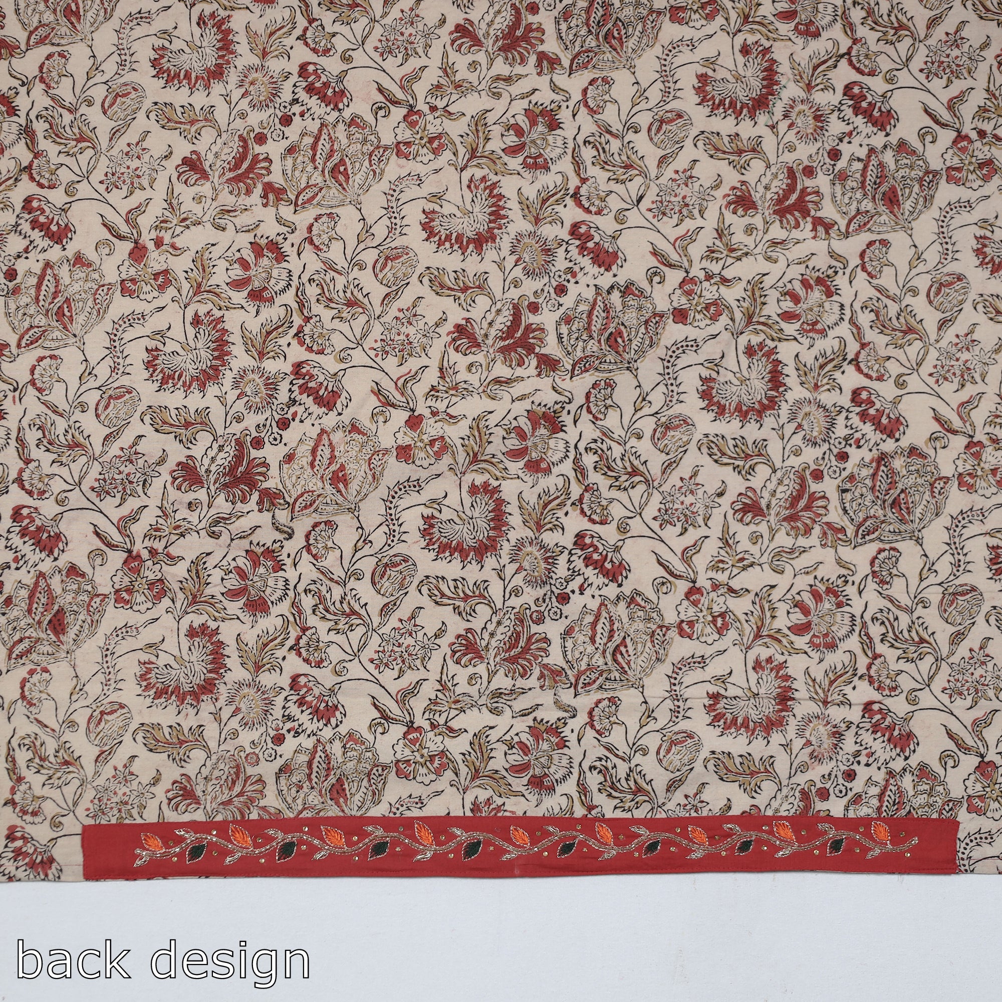 NOORI BAZAR Beige - Zardozi Hand Embroidered Kalamkari Cotton Blouse Piece - view 3