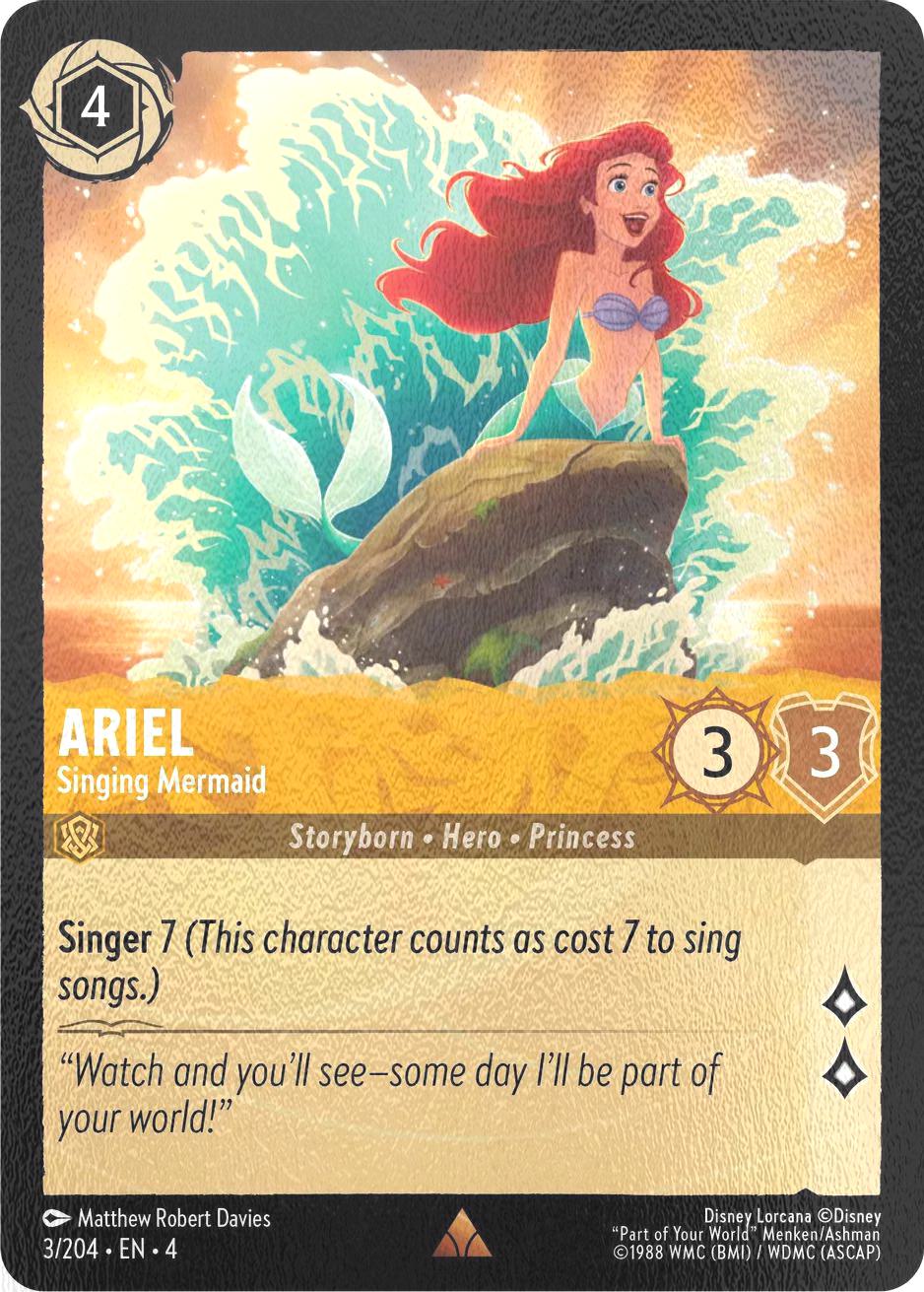 Return cold foil – Lorcana Ariel - Singing Mermaid - 3/204 [Ursula's Return] [Cold Foil]