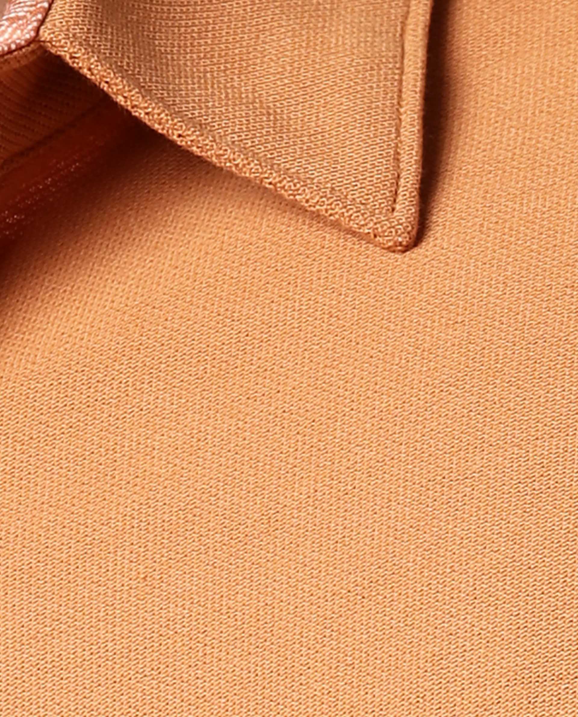 Rare Rabbit Men's Breath Orange Shirt Knit Fabric Short Sleeves Solid Slim Fit - view 2