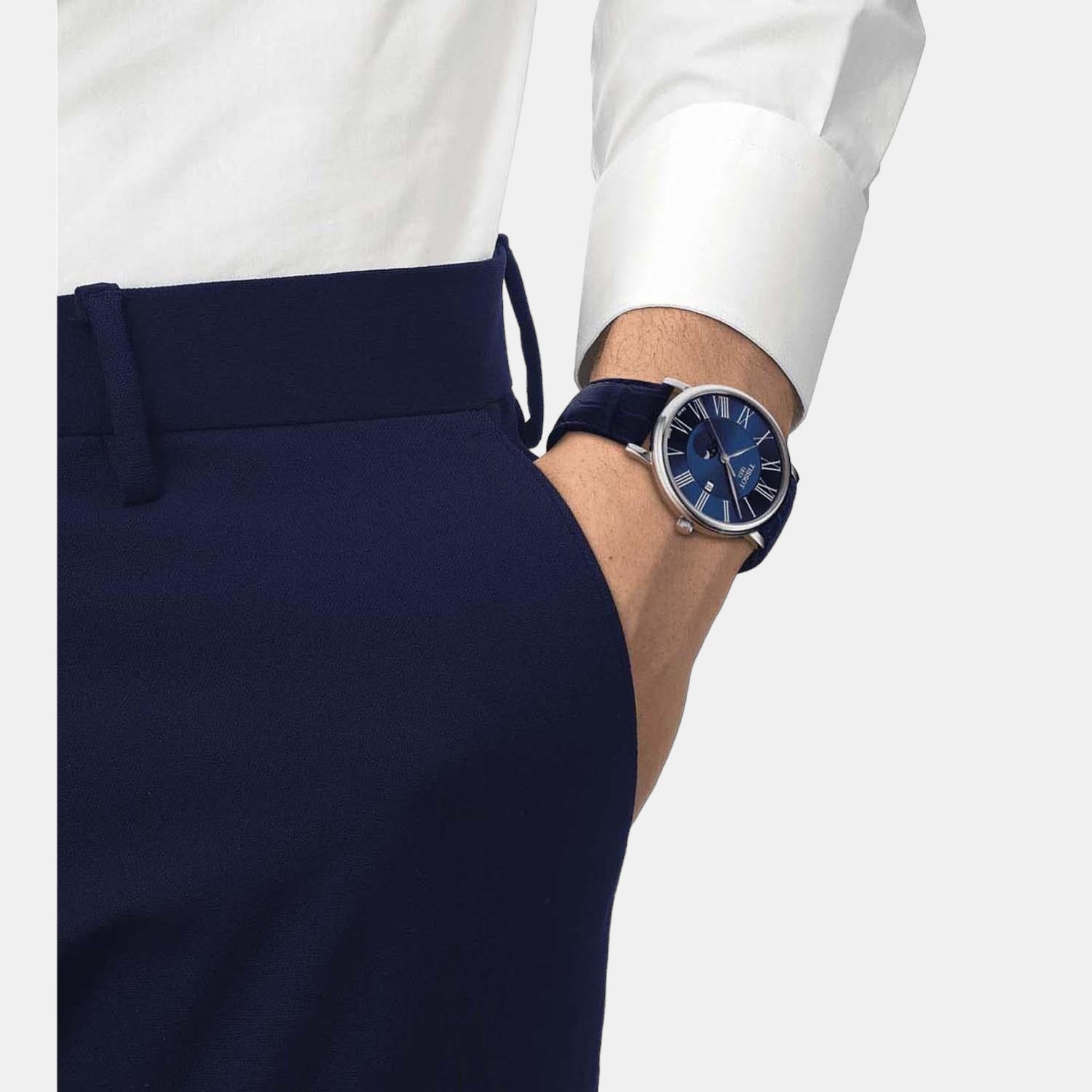 Tissot Carson Men Quartz Blue Dial Analog Leather Watch T1224231604300 - view 4