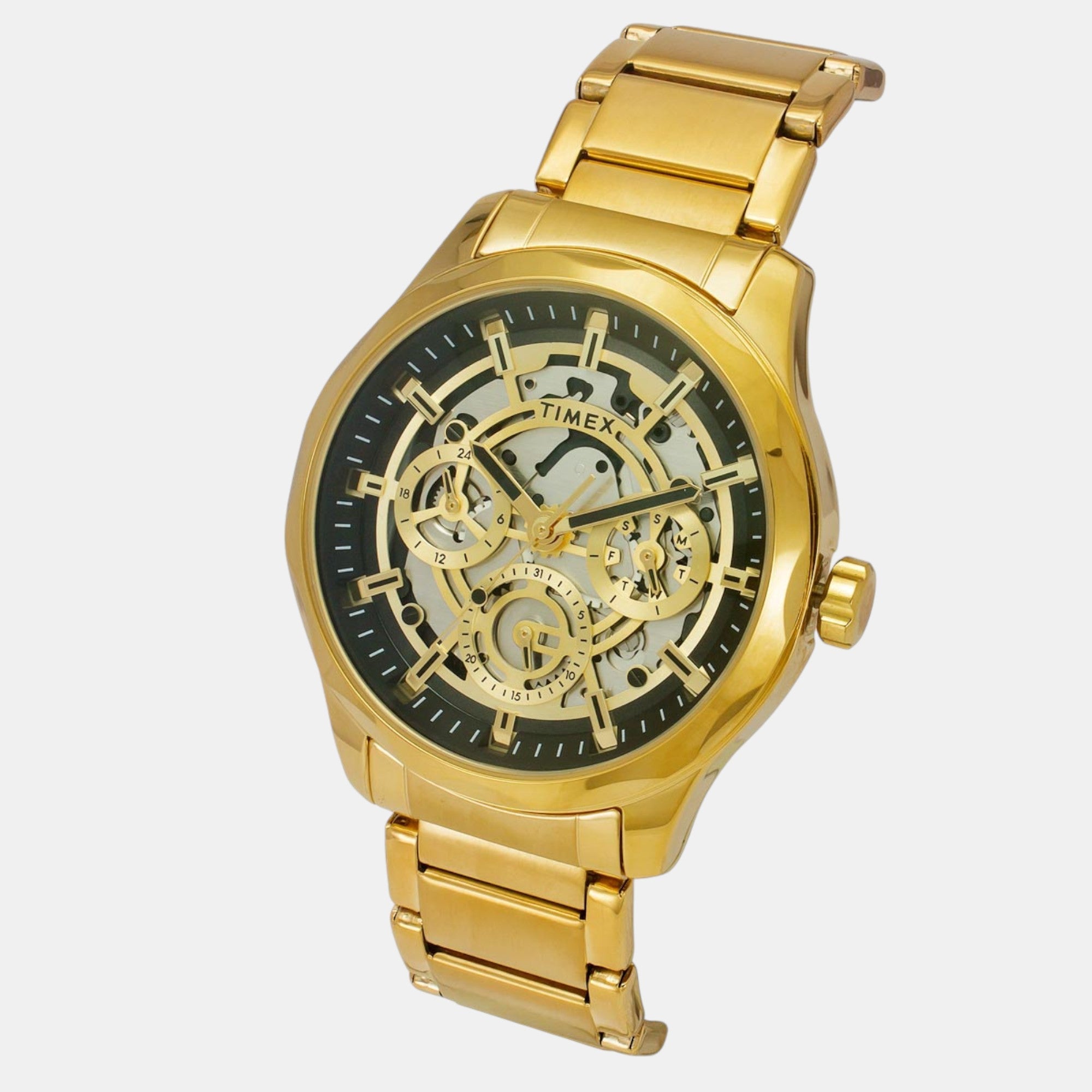 Timex E Class Men Quartz Black Dial Multi-Function Stainless Steel Watch TW0TG7628 - view 2