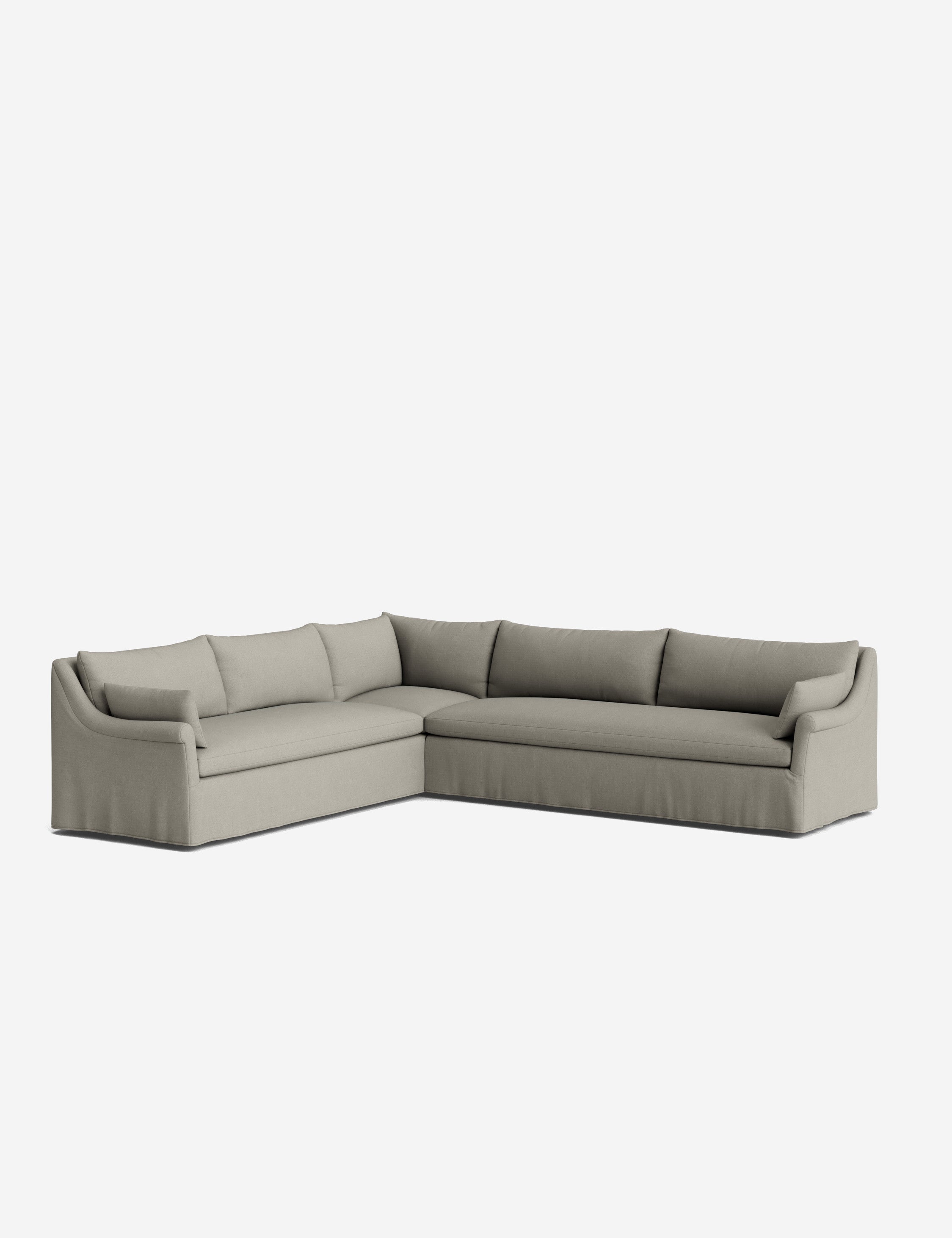 Lulu and Georgia Portola Rolled Arm Slipcover Corner Sectional Sofa - view 116