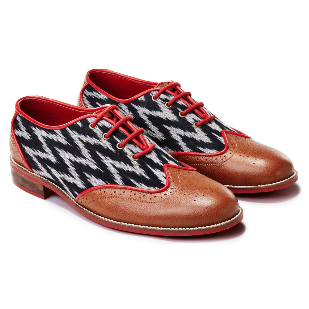Banjaaran India Ikat Brogues Men – Cedar