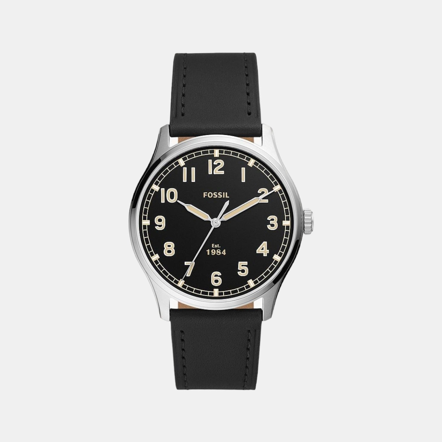 Fossil Dayliner Men Quartz Black Dial Analog Leather Watch FS5926