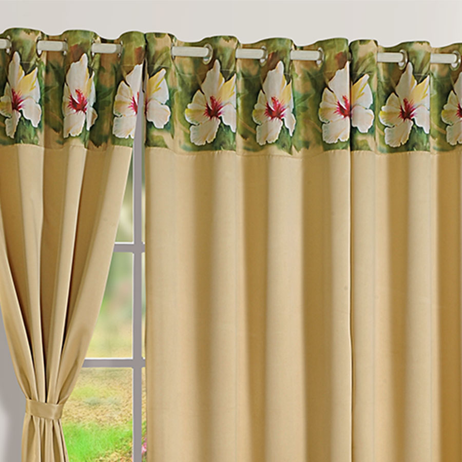 Swayam India Blackout Curtains Printed Latte Beige-2008 - view 3