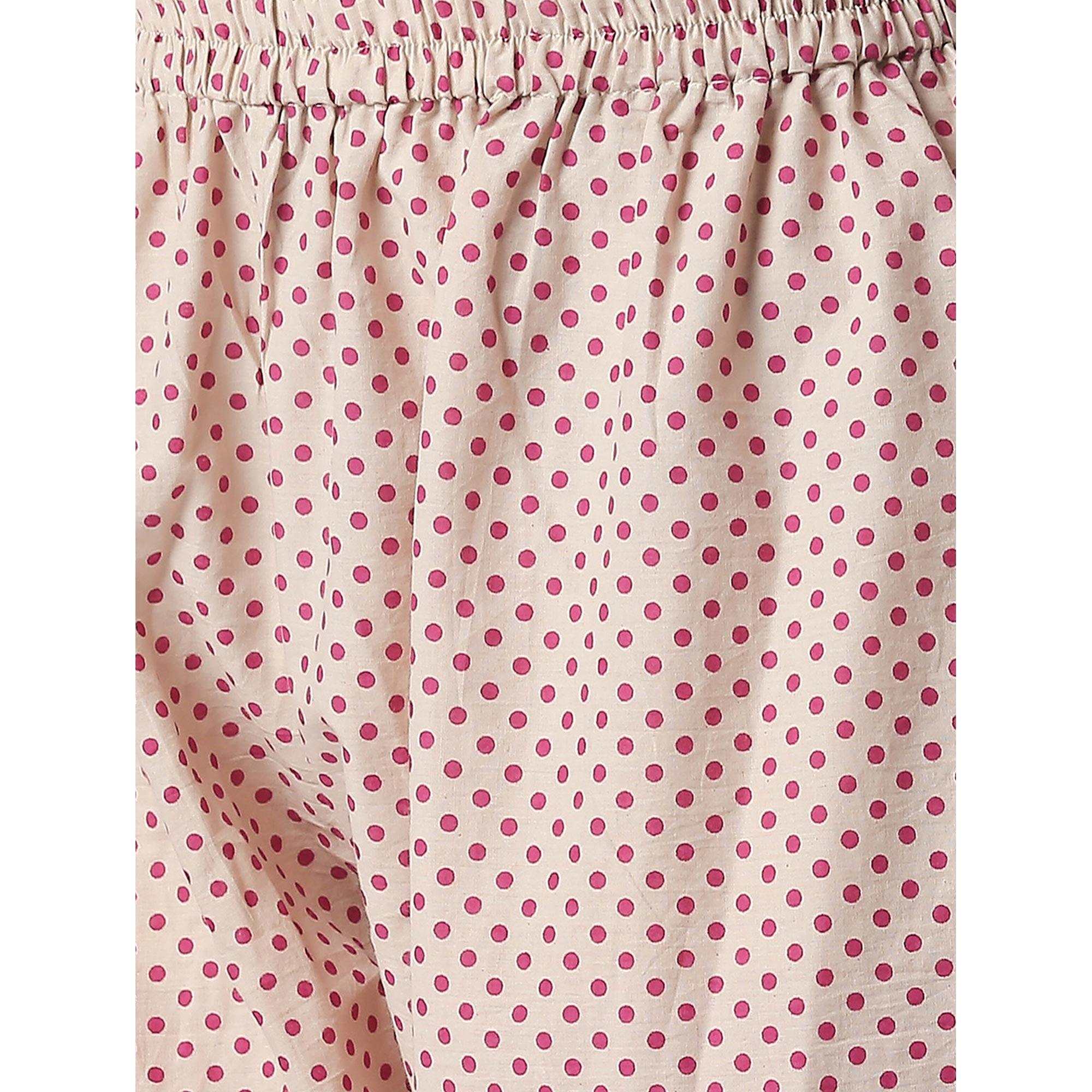 Peachmode Energetic Pink Colored Partywear Embroidered Silk Kurti - Bottom Set - view 2
