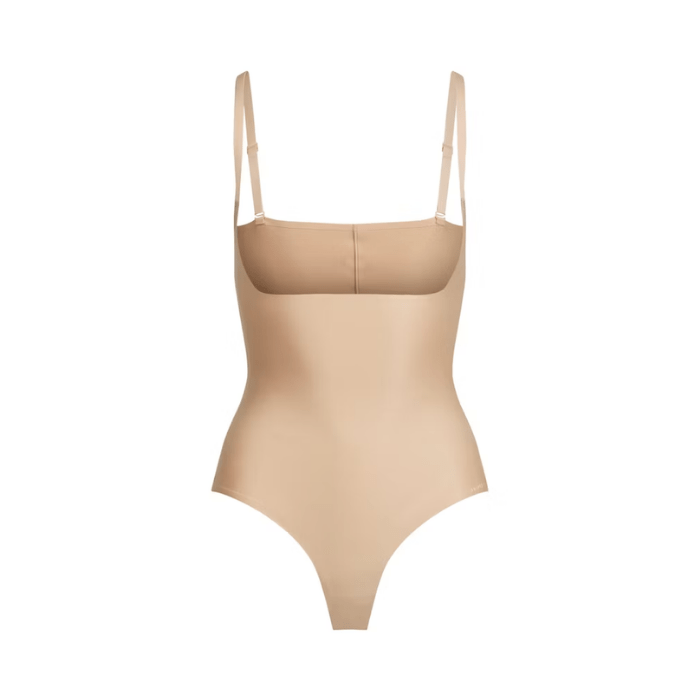 HYPE ELIXIR Skims Body Core Sculpt Open Bust Thong Bodysuit Clay