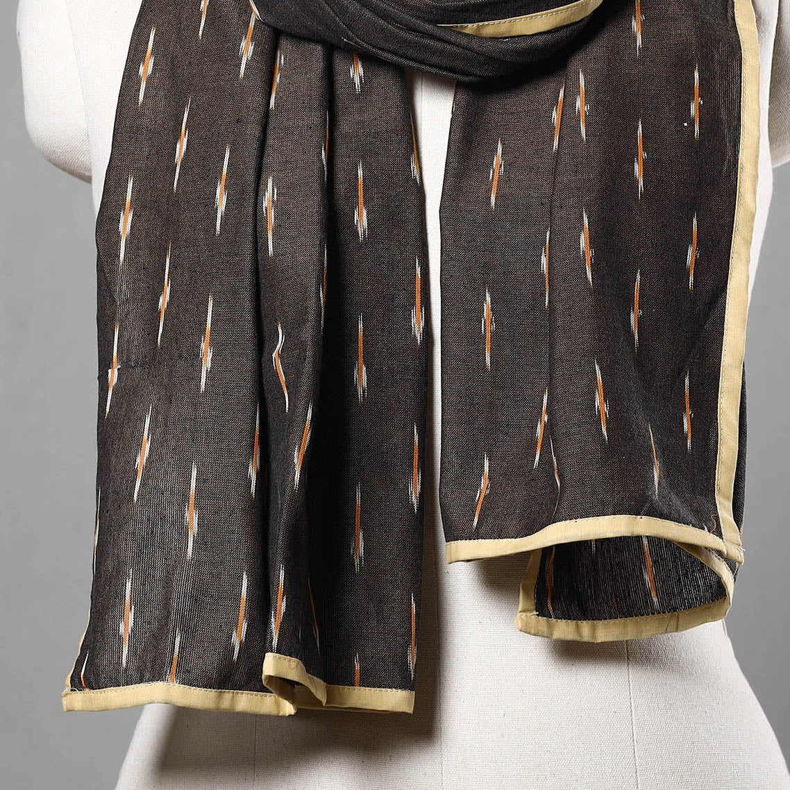 HAVELI CHRONICLES Brown - Cotton Pochampally Ikat Stole 16 - view 3
