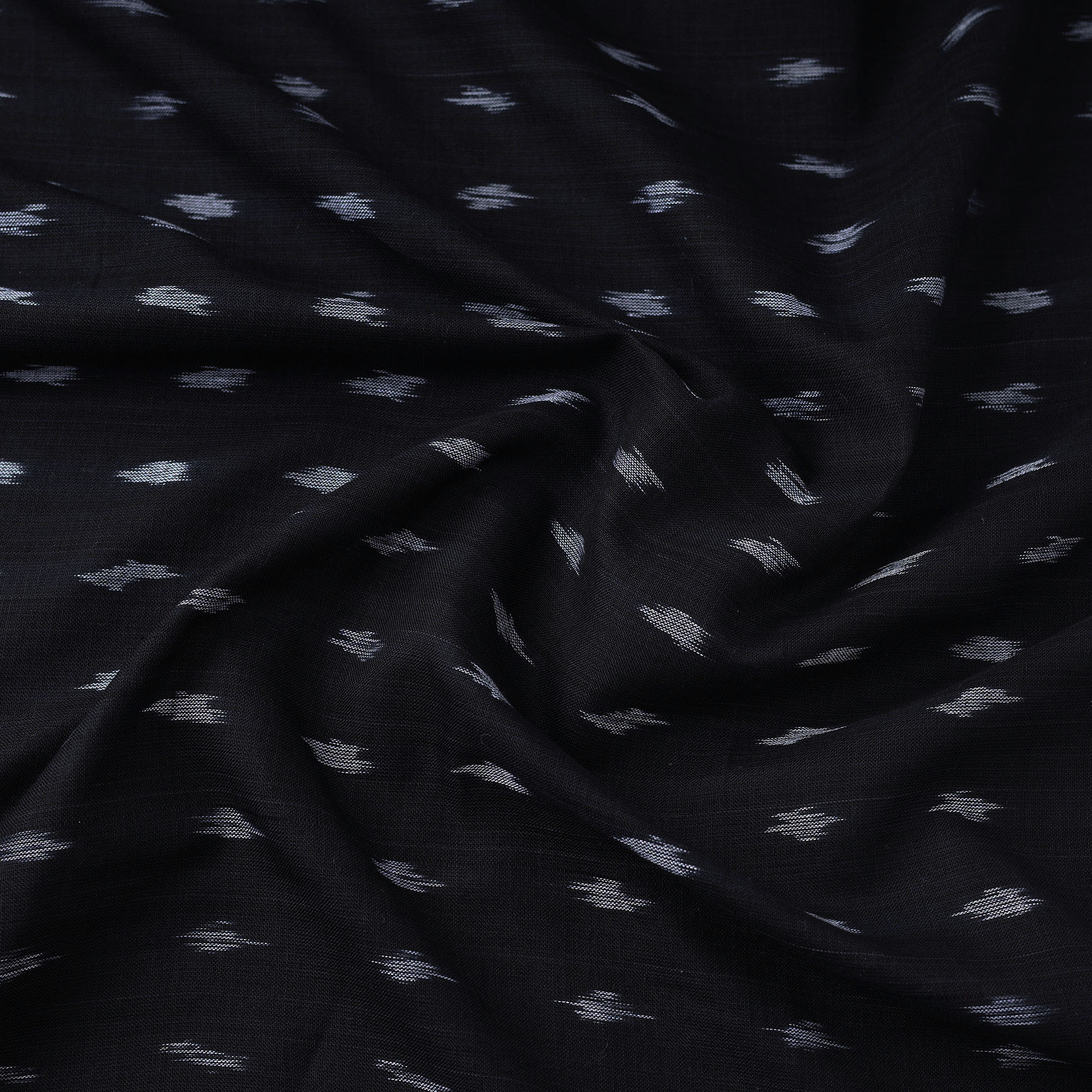 ASHOKA ASSEMBLE - CELEBRATING CRAFTS OF ODISHA Black - Sambalpuri Ikat Weave Handloom Cotton Fabric 08 - view 3