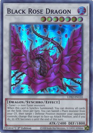 Yu-Gi-Oh! Black Rose Dragon (Purple) - LDS2-EN110 - Ultra Rare - 1st Edition