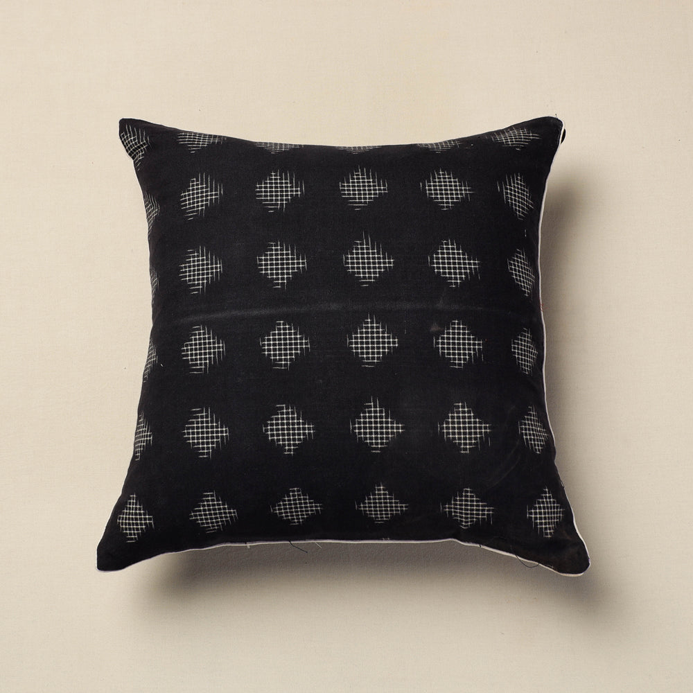 SOUTH KARGHA Black - Pochampally Ikat Cotton Cushion Cover (16 x 16 in)