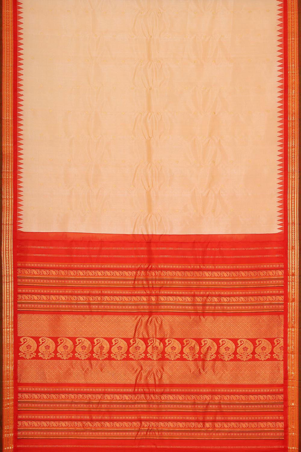 Kalanjali Gadwal Tussar Light Peach Saree – Women's - view 3