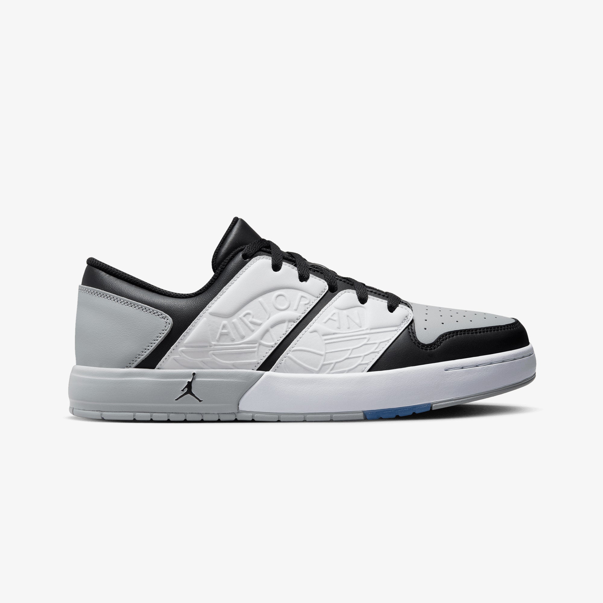 Jordan | NU RETRO 1 LOW { WHITE/BLACK-LT SMOKE GREY-VARSITY RED