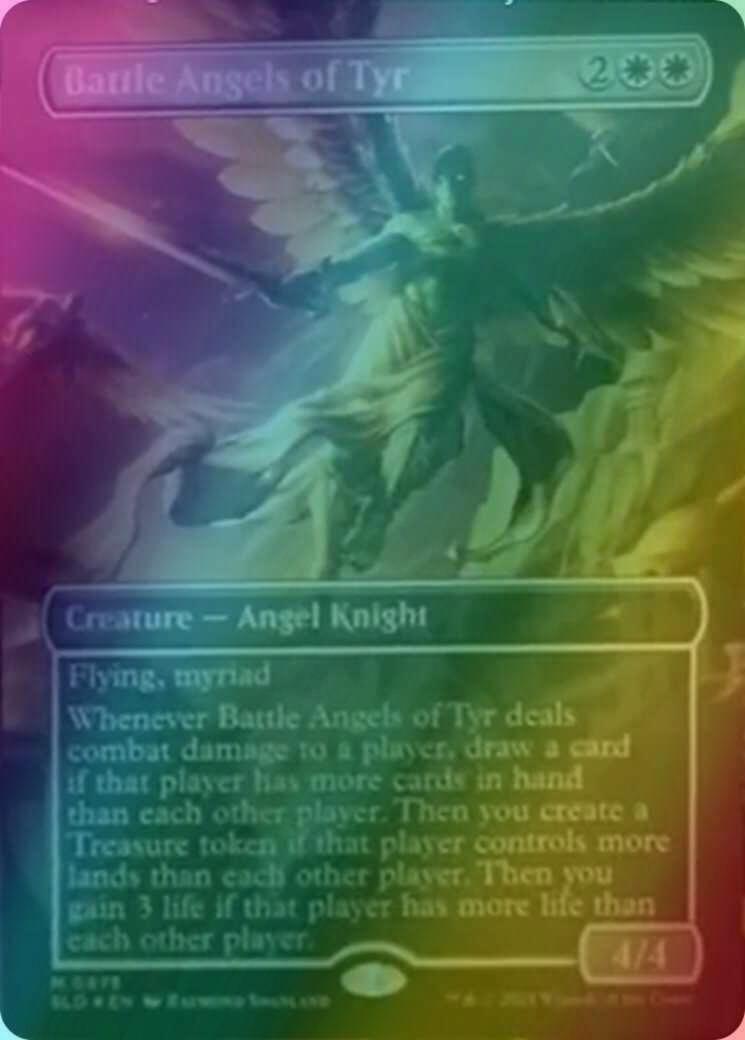 Magic Battle Angels of Tyr [0875] [Borderless] [Secret Lair Drop] [Foil]