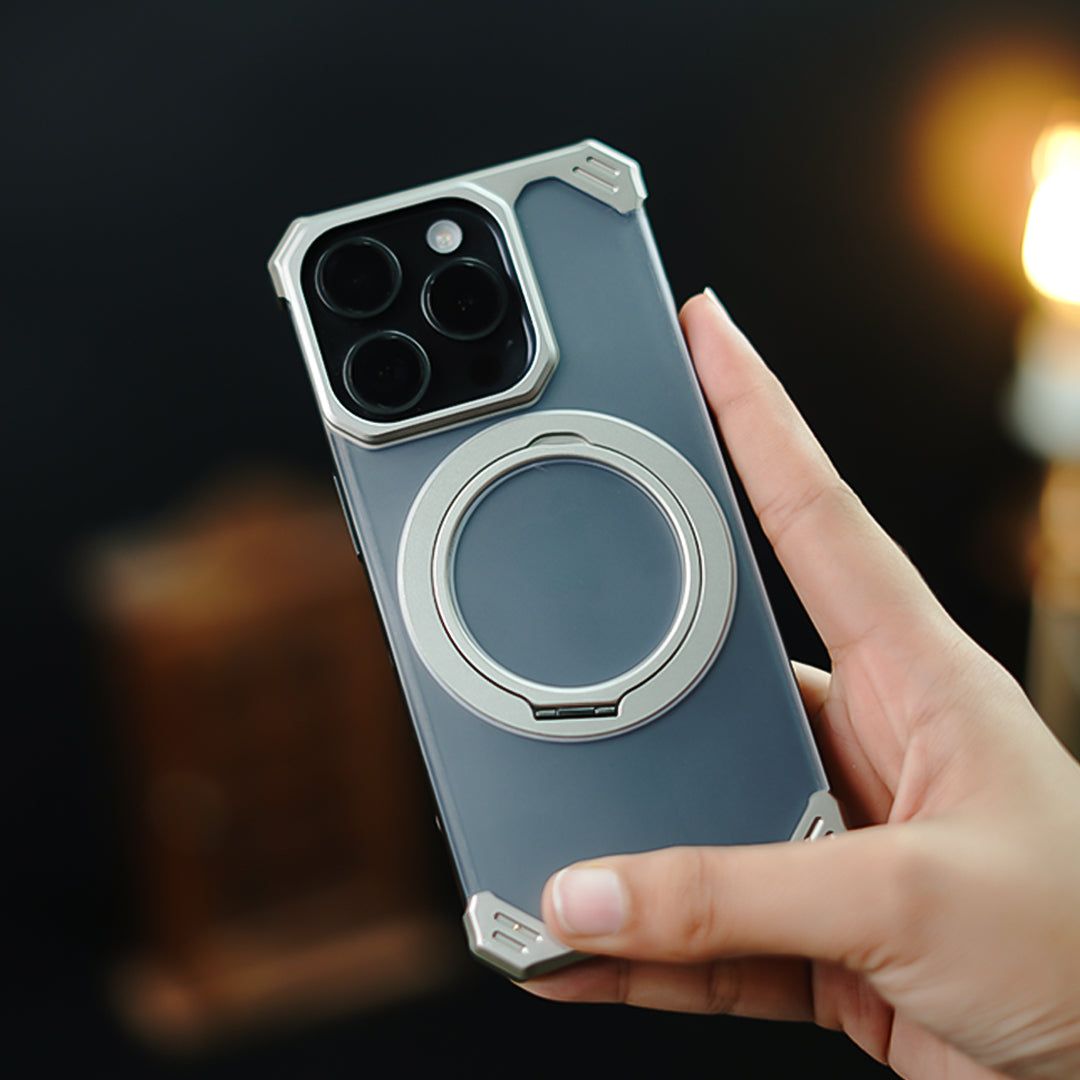 Million Cases Ultimate Slim Frameless Metal Stand Case - iPhone