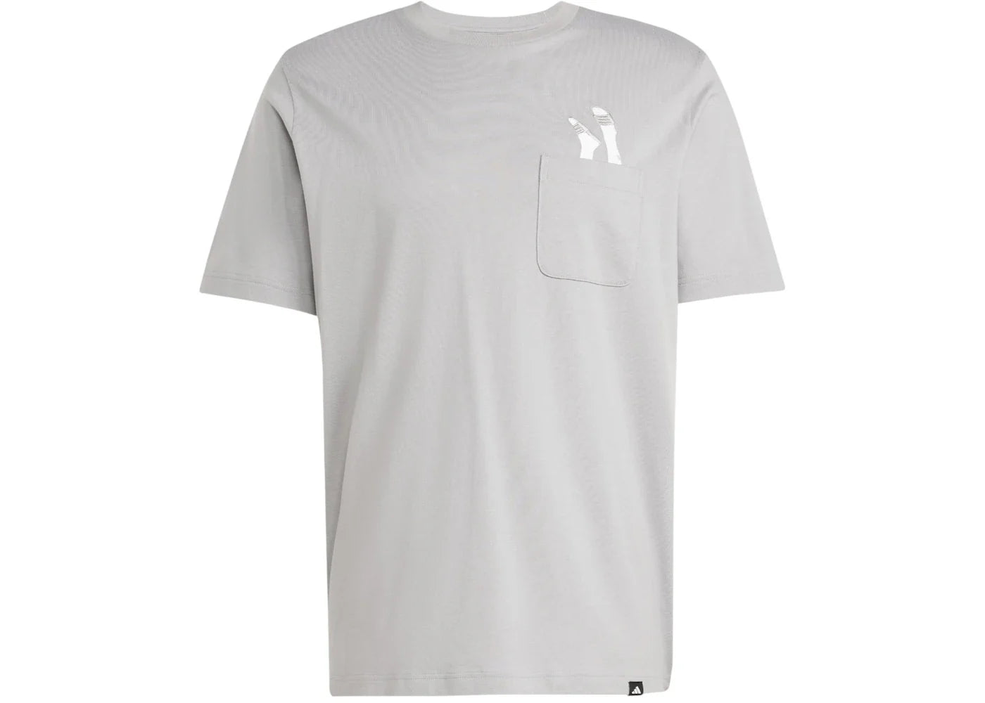 adidas Lounge Slides Graphic Pocket T-Shirt Charcoal Solid Grey