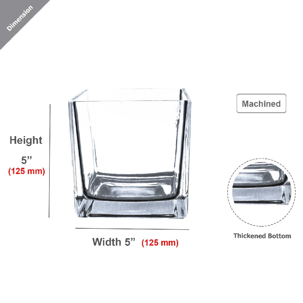 FiftyFlowers Clear Glass Floral Cube Vase - view 3
