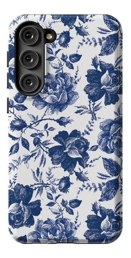 Casetry Rose to Fame | Blue & White Rose Floral Samsung Case - view 2
