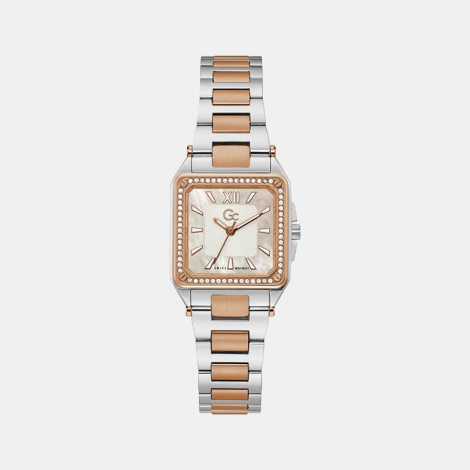 GC Couture Square Women Quartz White Dial Analog Stainless Steel Watch Y85002L1MF