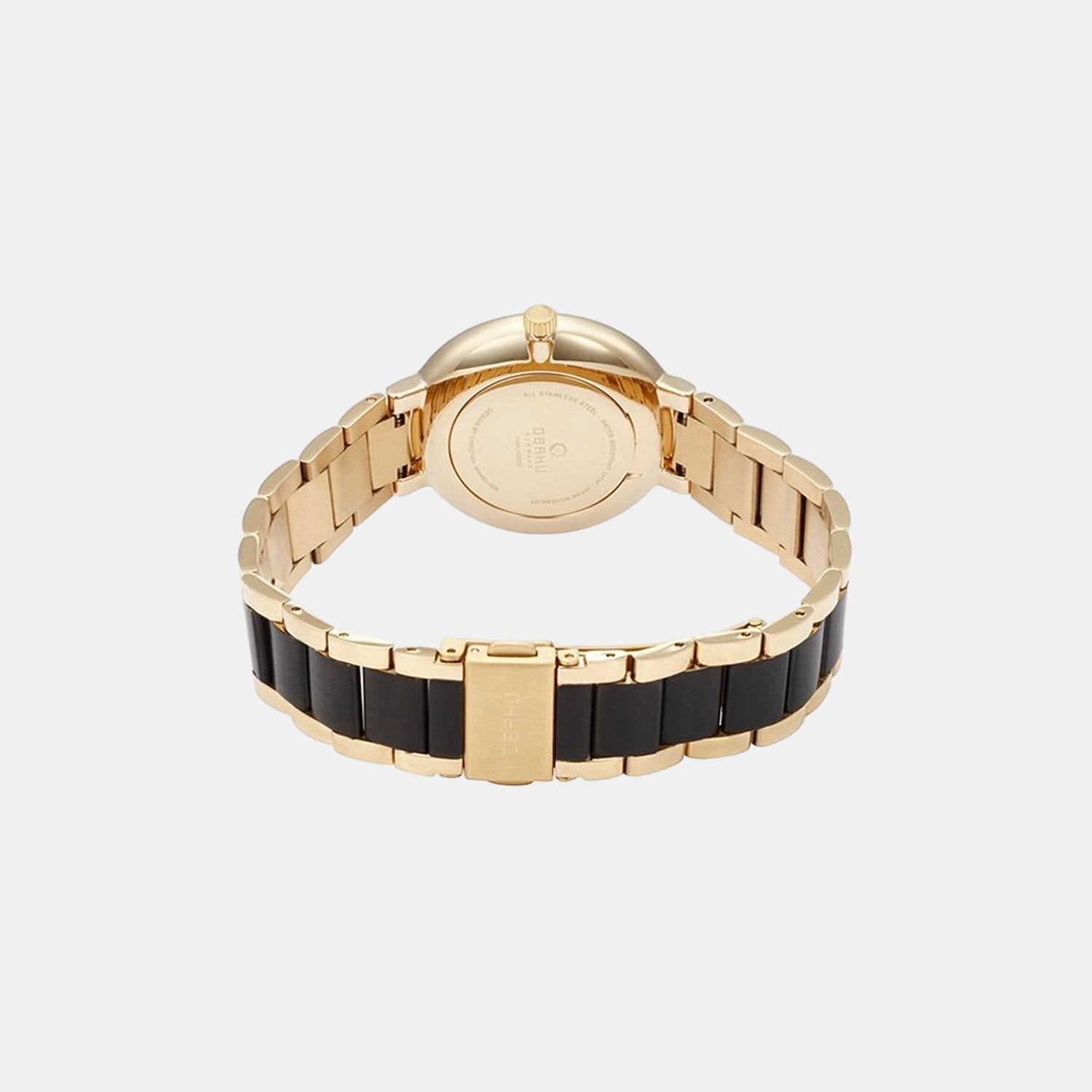 Obaku Glad Blackgold Women Quartz Black Dial Analog Stainless Steel Watch V189LXGBSB - view 2