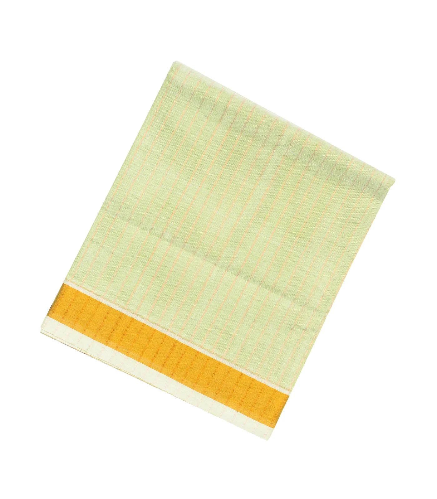 RmKV Light Green Handloom Venkatagiri Cotton Saree With Stripes