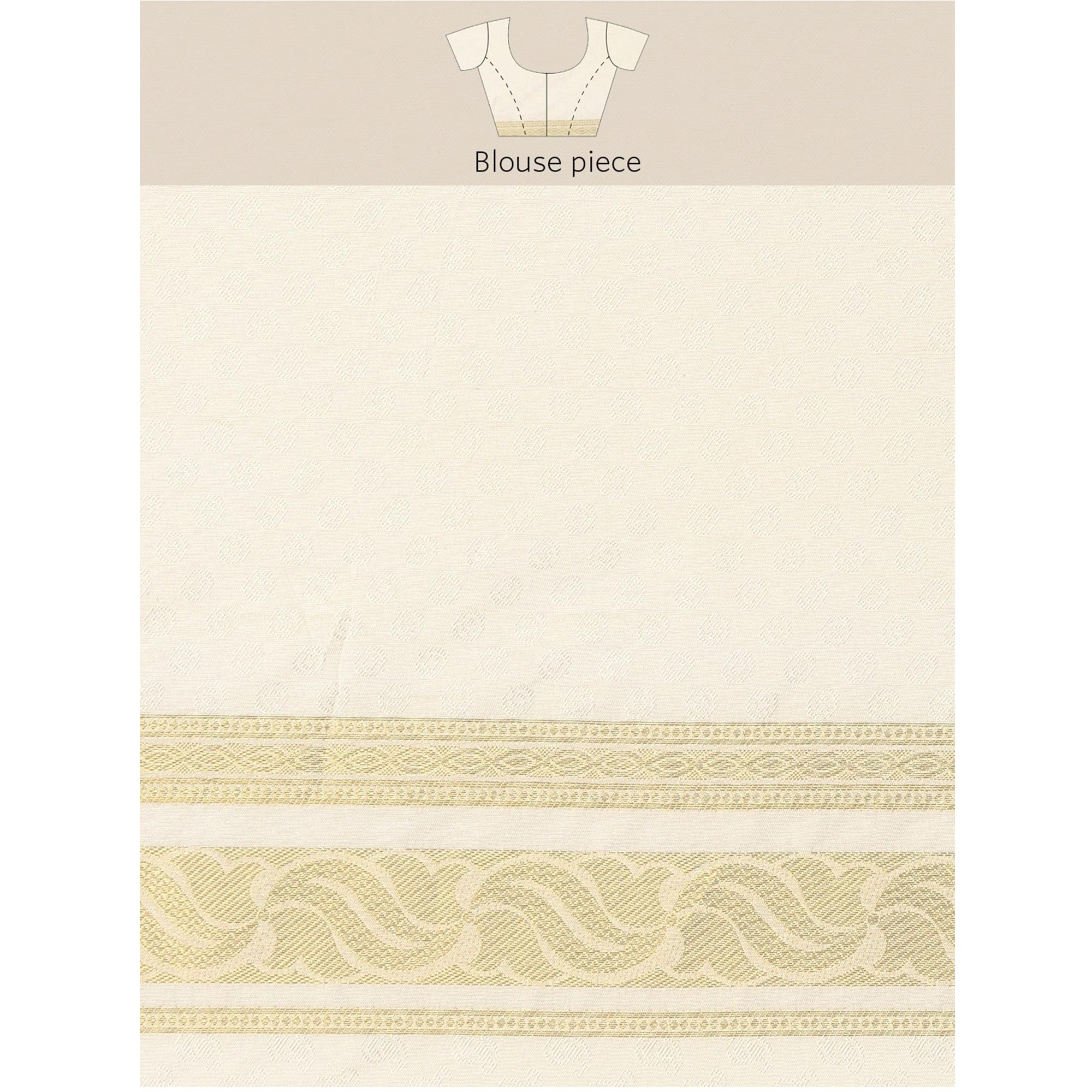 Peachmode Cream Woven Kanjivaram Silk Saree – Women's - view 9