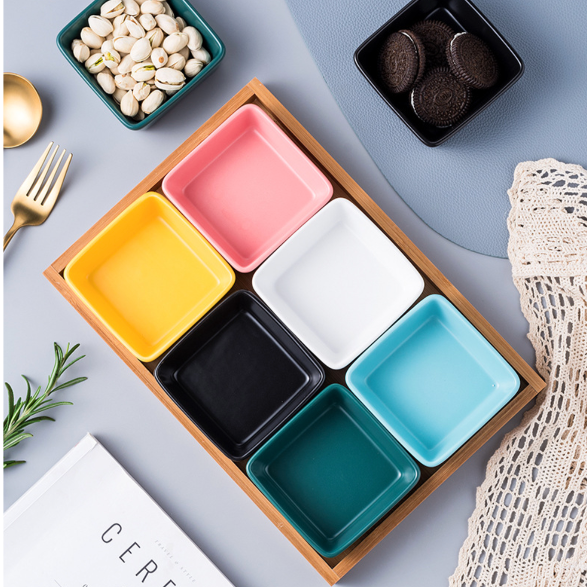 Nestasia Square Bowls and Wooden Trays - view 7