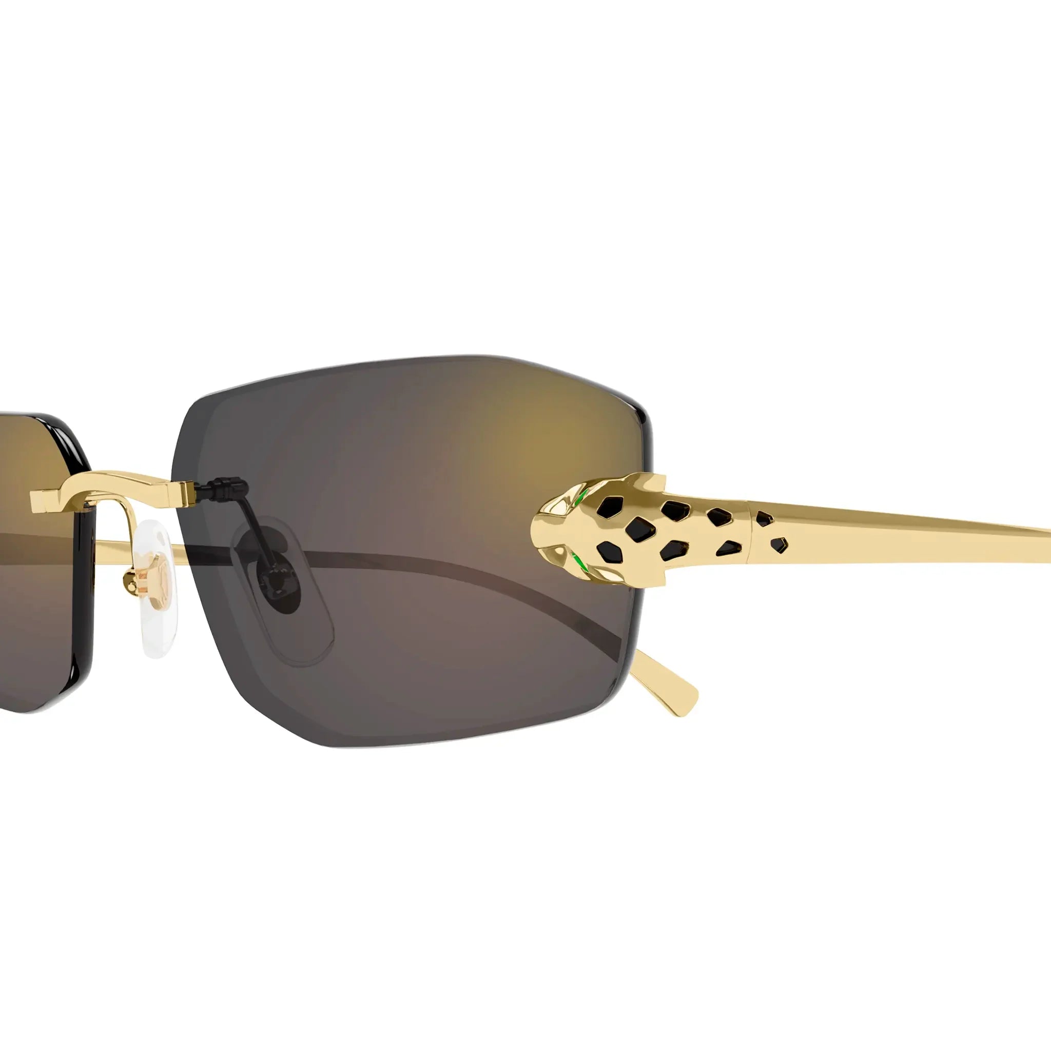 Cartier Eyewear CT0474S-001 Panthere De Cartier Gold Grey Rimless Sunglasses - view 4
