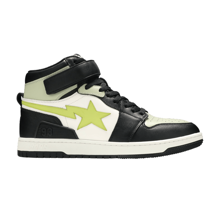 BAPE A Bathing Ape Block Sta Hi Black Lime