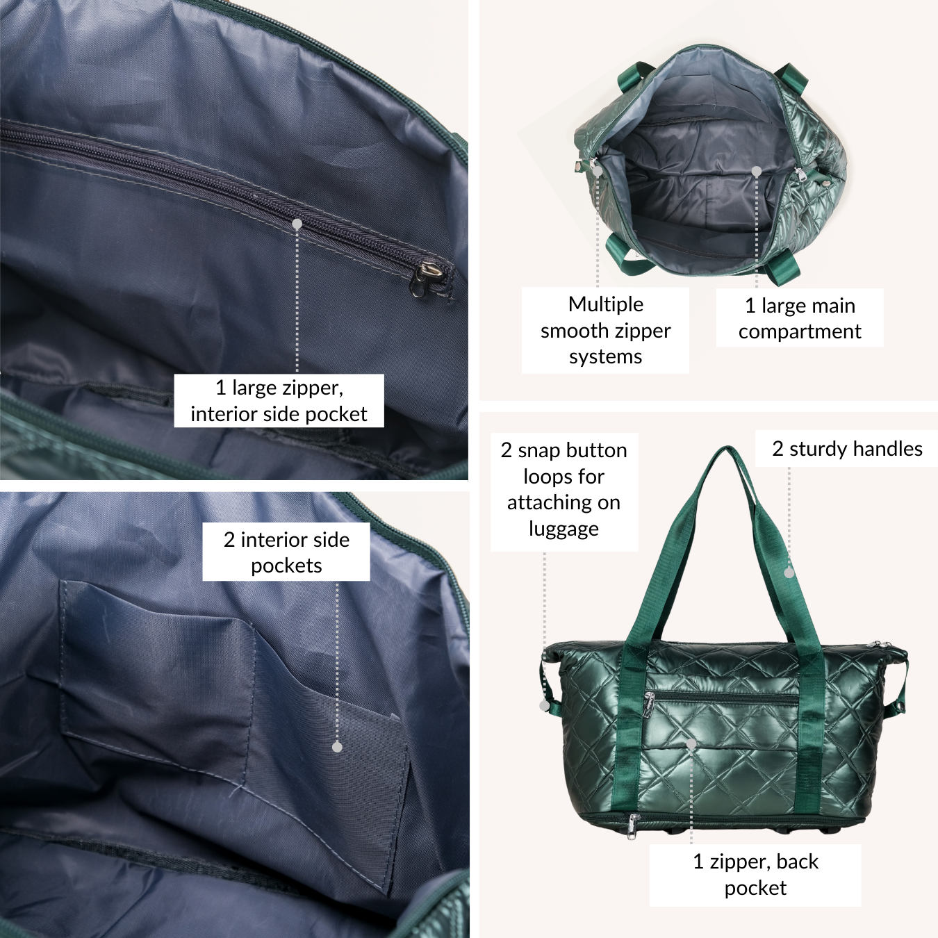 Nestasia Expandable Movo Travel Bag With Removable Wheels Metallic Green - view 6