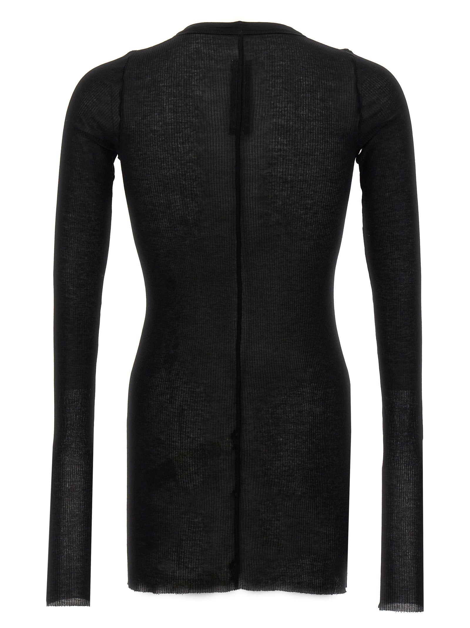 Rick Owens Rib Ls T T-shirt – 88% viscose, 12% silk - view 2