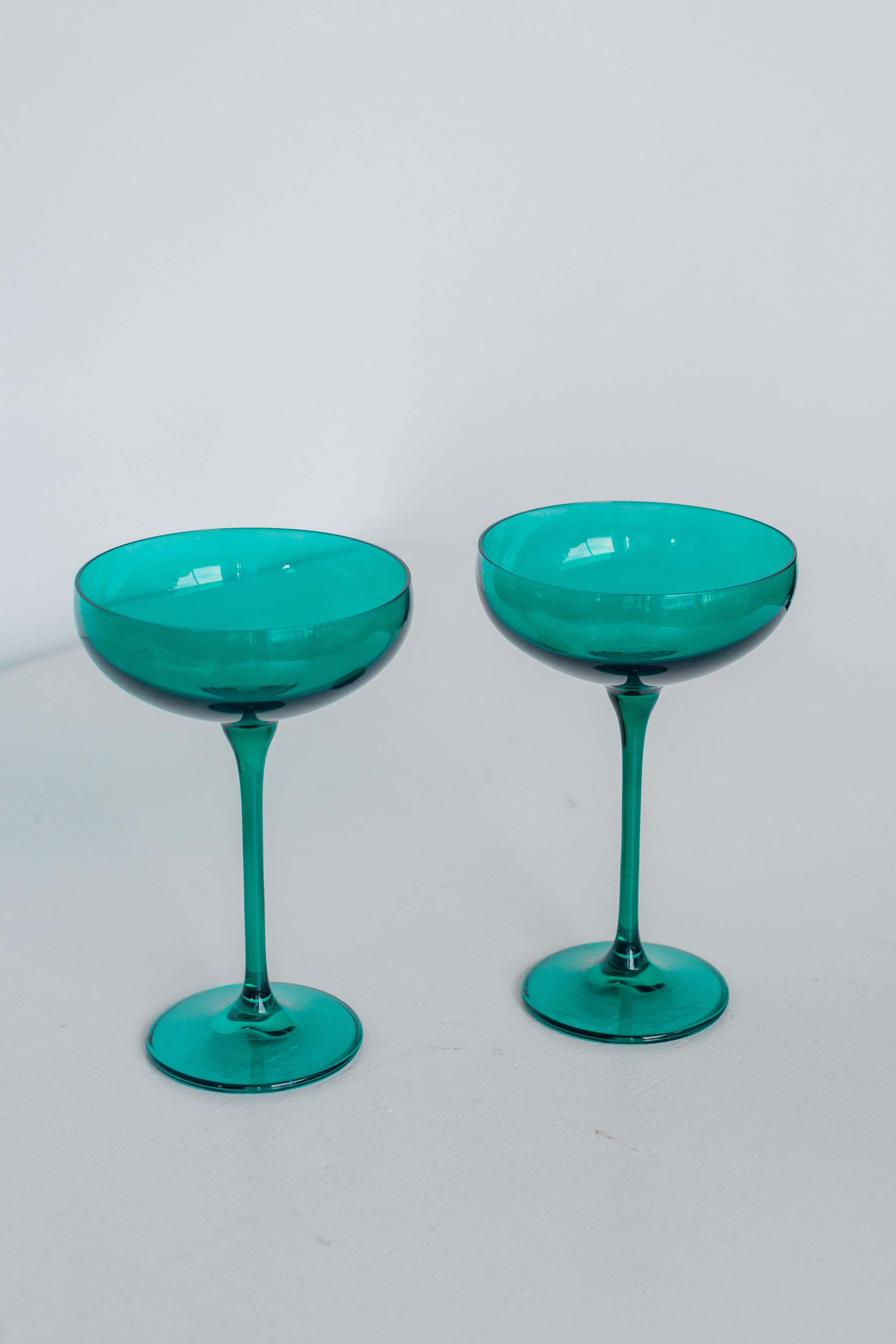 Estelle Colored Glass Estelle Colored Champagne Coupe Stemware - Set of 2 {Emerald Green} - view 2