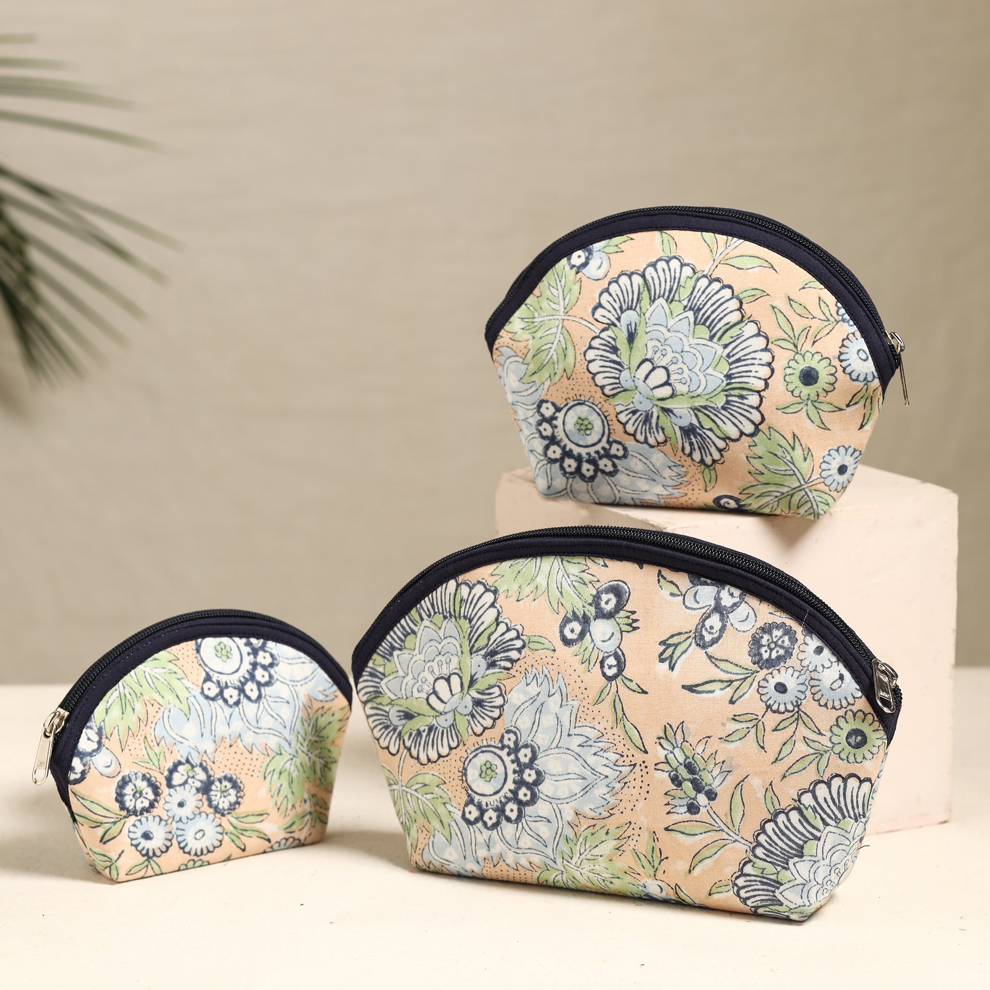 ITOKRI CRAFTS INITIATIVE Beige - Handmade Cotton Toiletry Bags (Set of 3) 165