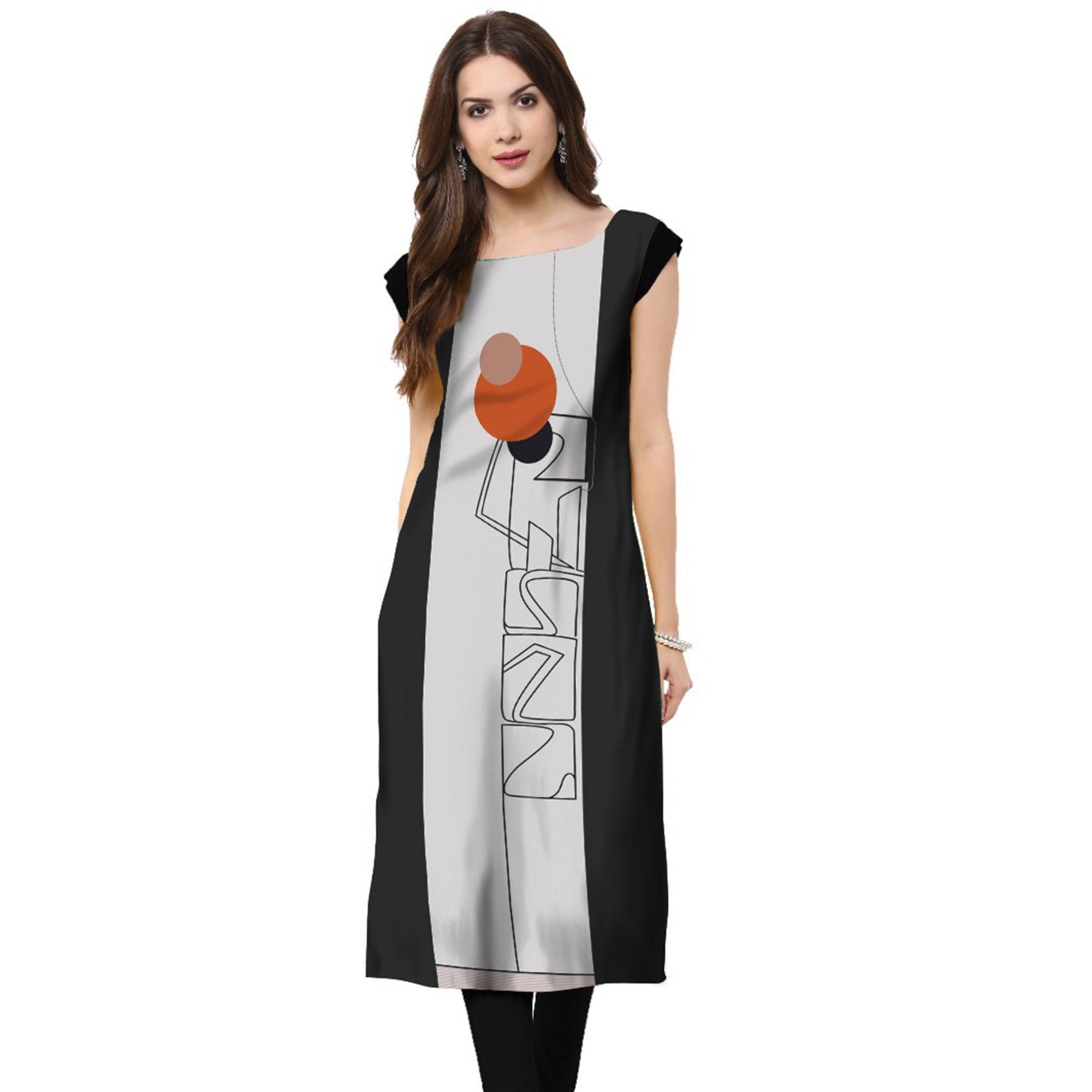 Peachmode Seller Multi Color Casual Wear Digital Printed Crepe Kurti