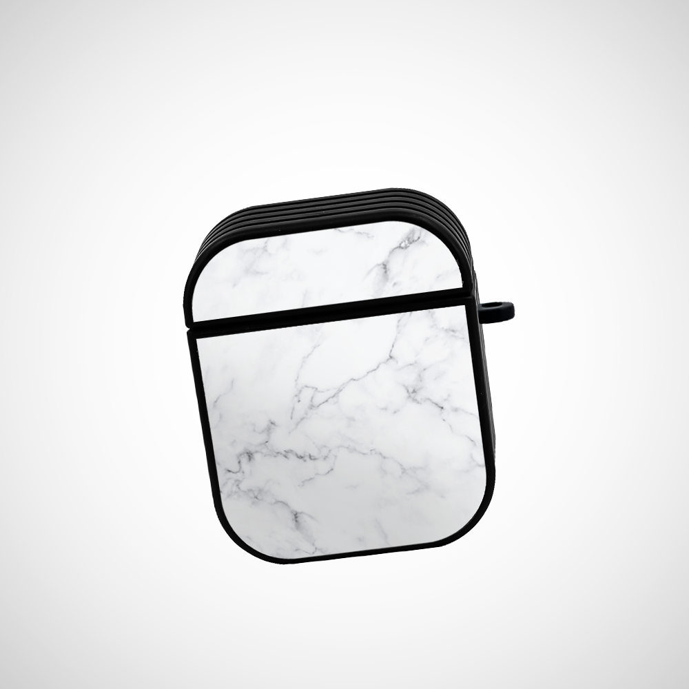 Cover It Up White Marble Glass Airpods 1st Gen Case Covers