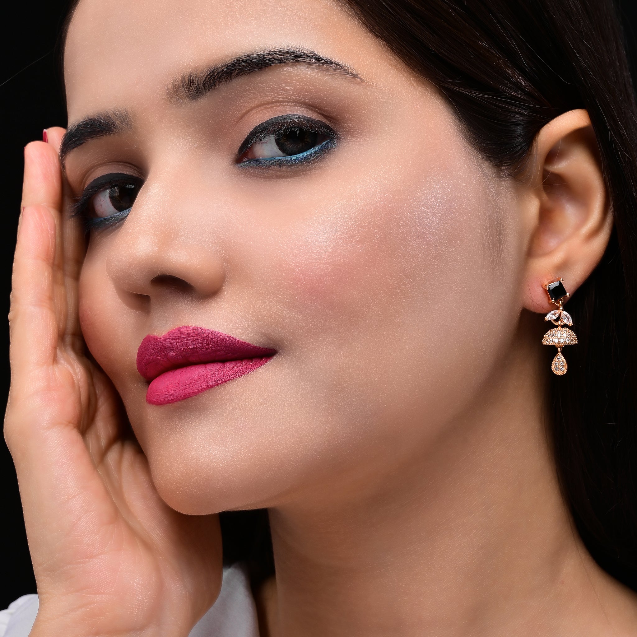 Branta Midnight Majesty Jhumka Earrings - view 3
